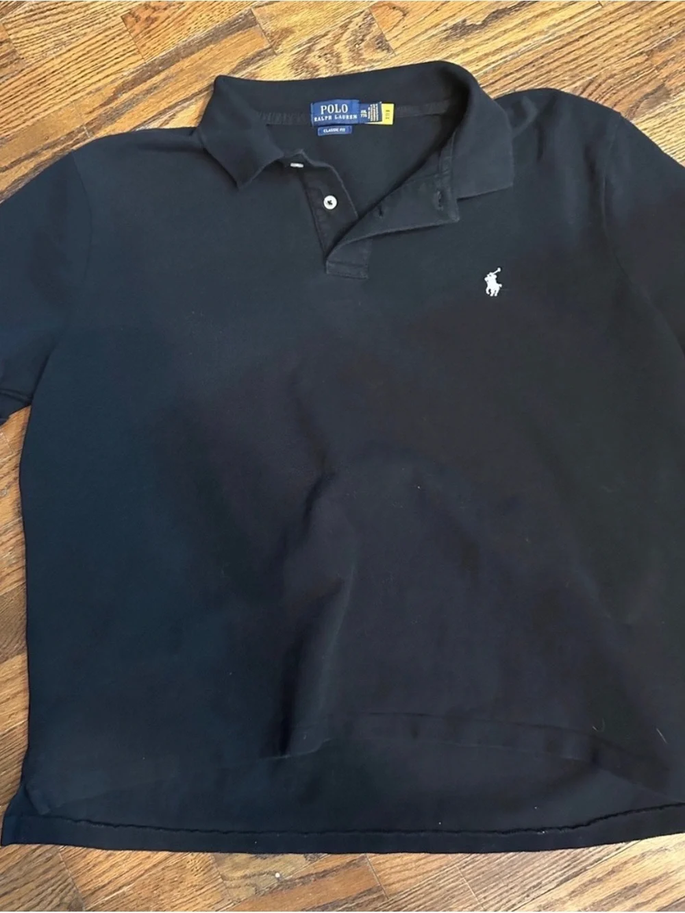 Ralph Lauren Black Polo Shirt with White Pony Logo